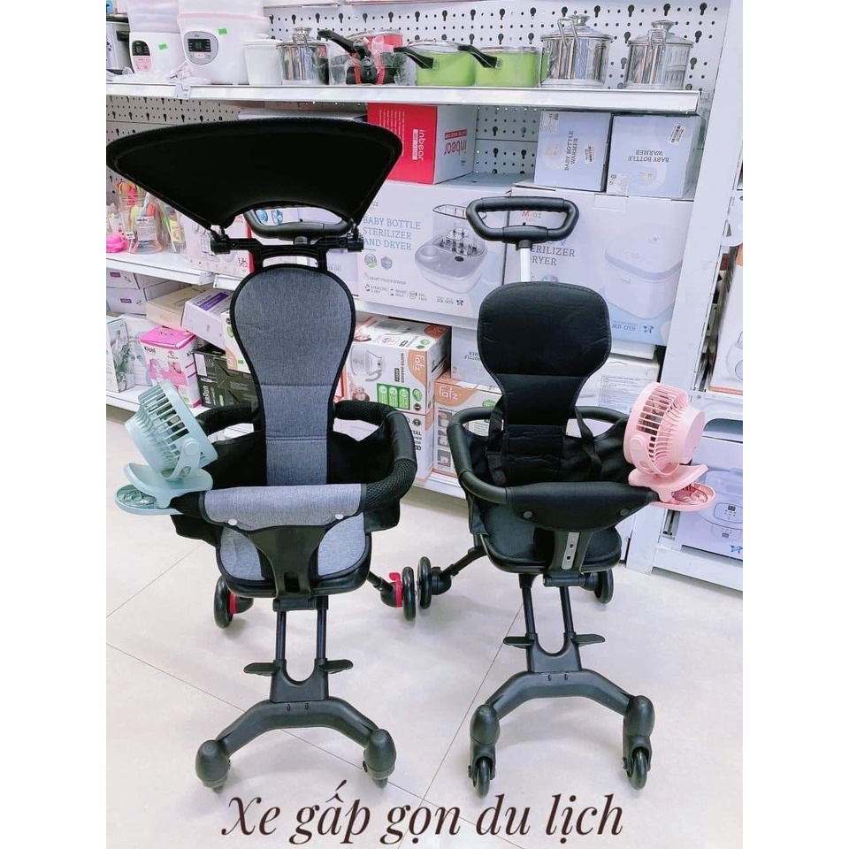 [LOẠI 1 DÀY] Xe đẩy gấp gọn em bé đi du lịch siêu gọn nhẹ, xe đẩy 2 chiều