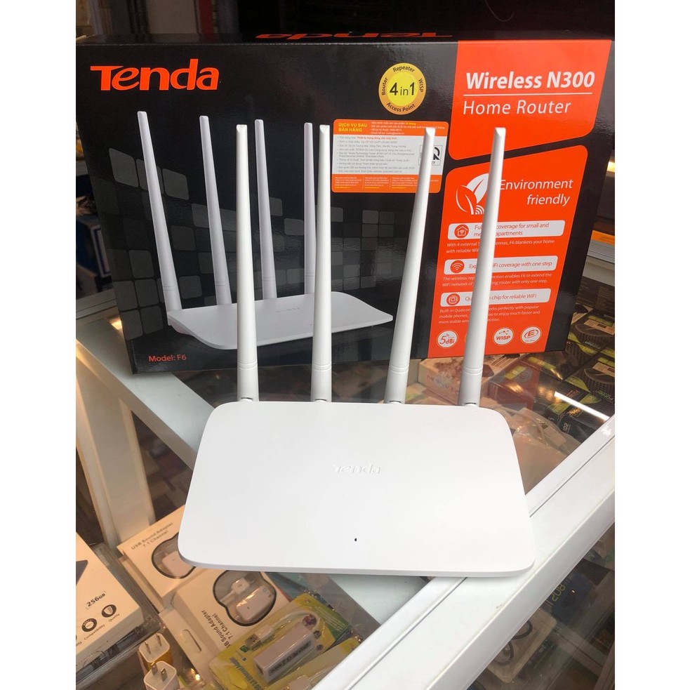 Phát Wifi Tenda F6 300Mbps 4 anten, Router Wifi 4 Râu