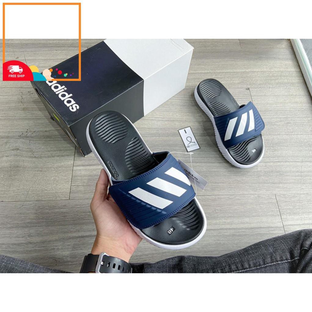 Dép Alphabounce FREESHIP +hộp quai ngang nam 3 sọc chất xịn 1-1 đủ màu