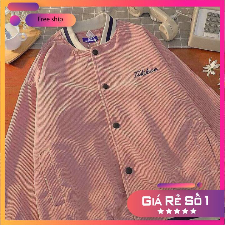 Áo khoác nhung kiểu bomber 🔥 FREESHIP + ẢNH THẬT 🔥 Nhung QC thêu logo đẹp thời trang