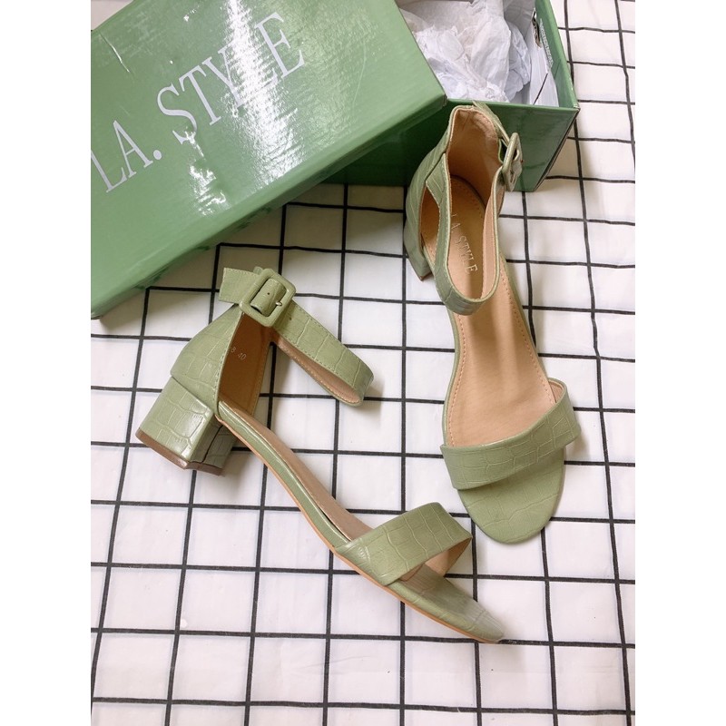 ( Hàng sẵn) Sandal xanh mint cao cấp bigsize 40,41