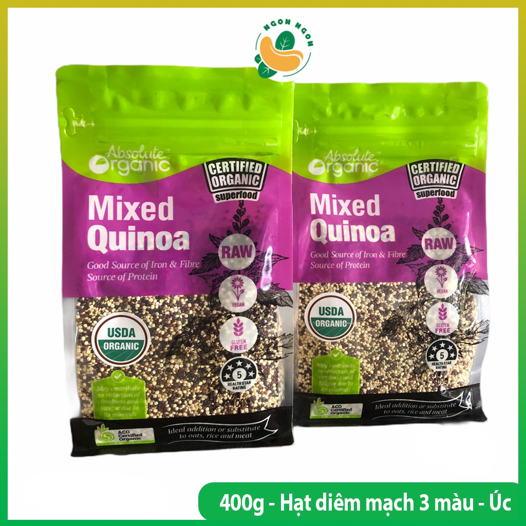 Hạt diêm mạch Quinoa Mix Absolute Organic 400gram Úc