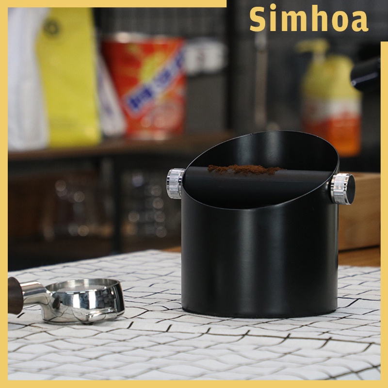 [SIMHOA] Black Espresso Coffee Knock Box Waste Bin Bucket for Home Office Barista