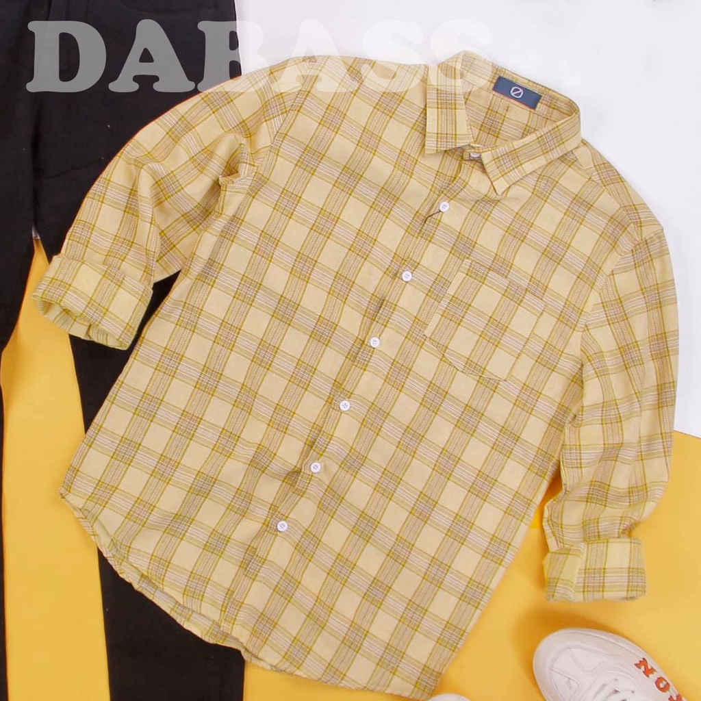 Áo sơ mi nam tay dài caro chất vải mềm không nhăn [HÌNH THẬT]