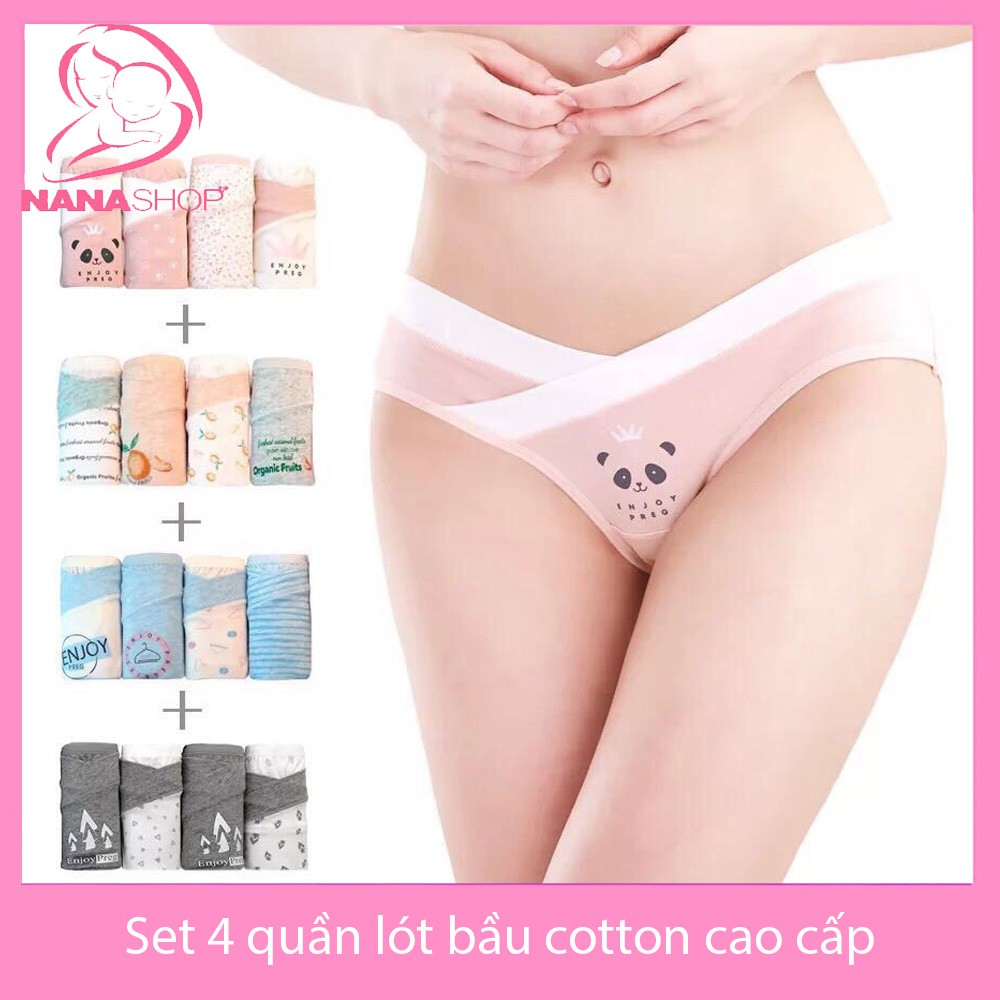 Set 4 quần lót bầu cotton cao cấp cho mẹ