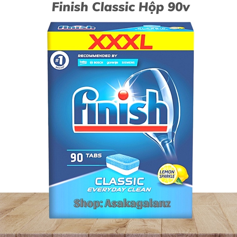 Viên rửa bát Finish Classic hộp 90v( Khuyến mại 2 viên lẻ ).