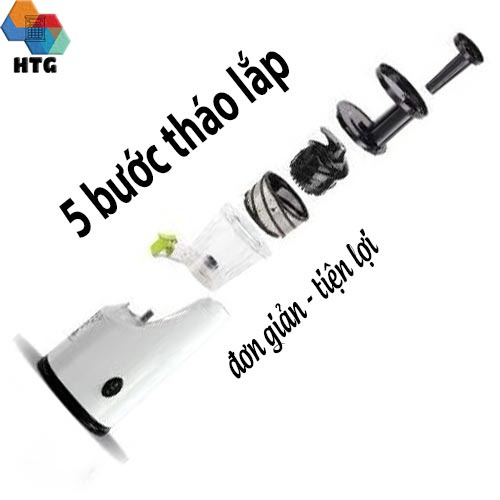 Máy ép chậm trái cây, hoa quả Entsafter công suất 200W, cơ chế 2 kênh tách bã, tích hợp lọc inox bền bỉ