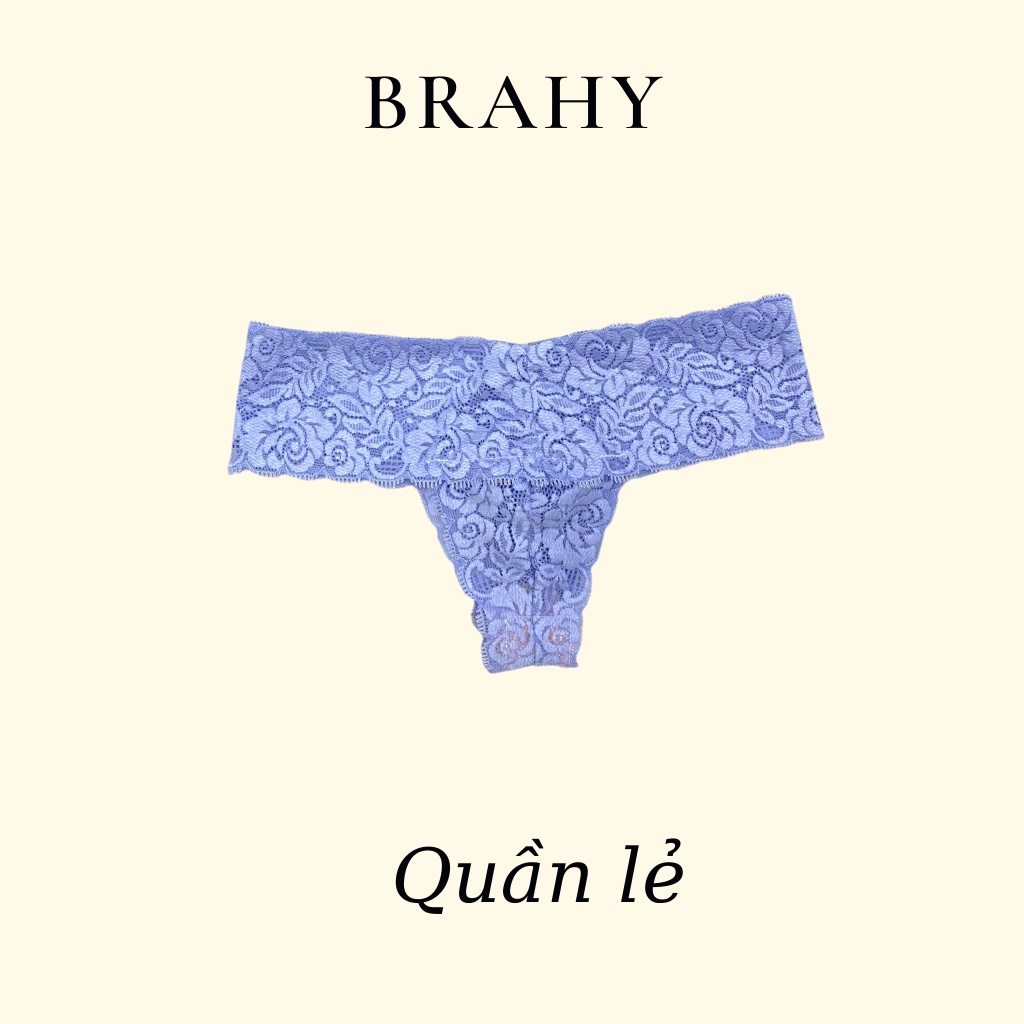 Đồ lót nữ sexy màu xanh navy vải ren cao cấp thoáng khí nguyên set gồm áo + quần BRAHY (hình thật 100%) 017