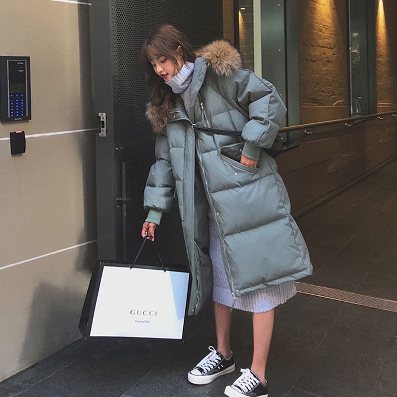 Áo phao Béo Dáng Dài Mũ Lông