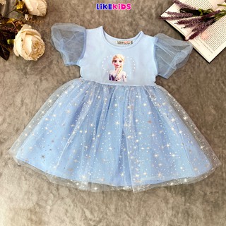 Váy cho bé gái, đầm công chúa hình Elsa Tùng ngôi sao C32 - Likekids