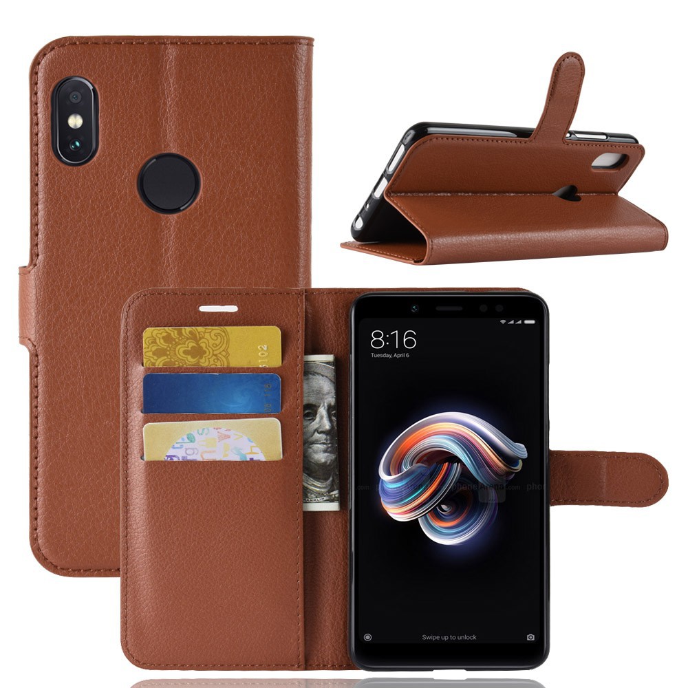 Ốp lưng da có giá đỡ hình chữ U cho Xiaomi Redmi Note5 Note 5