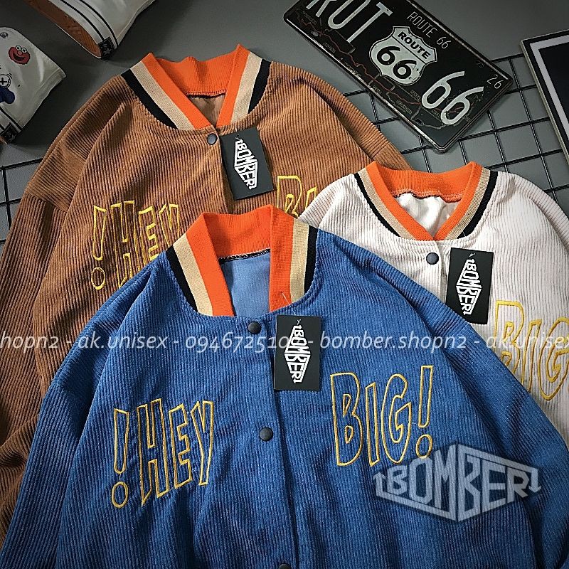 [Ảnh + Video thật] Áo khoác bomber Nhung HEY.B style Unisex dành cho cả nam và nữ (freesize - 3 màu) | BigBuy360 - bigbuy360.vn