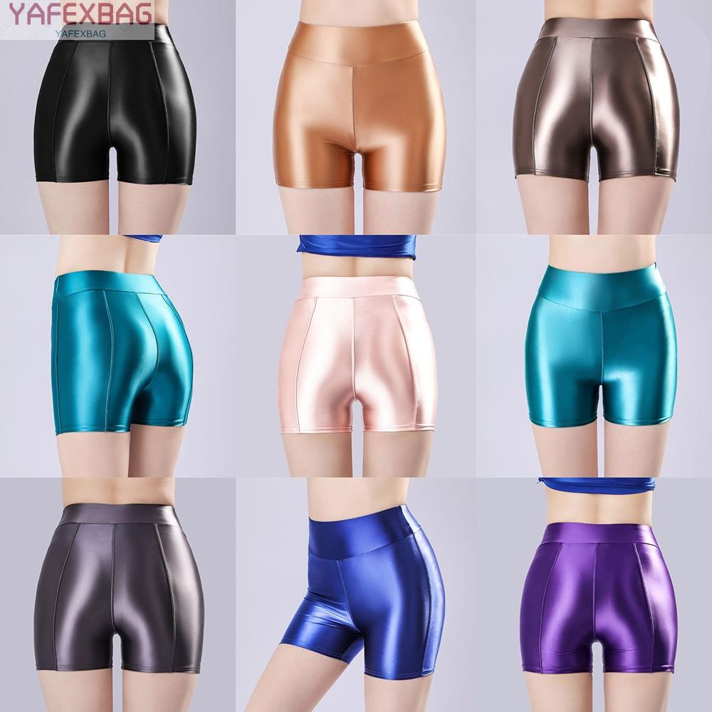 ️Womens Shorts Jeggings Leggings M-2XL Nylon Outer Wear Shiny Stretchy