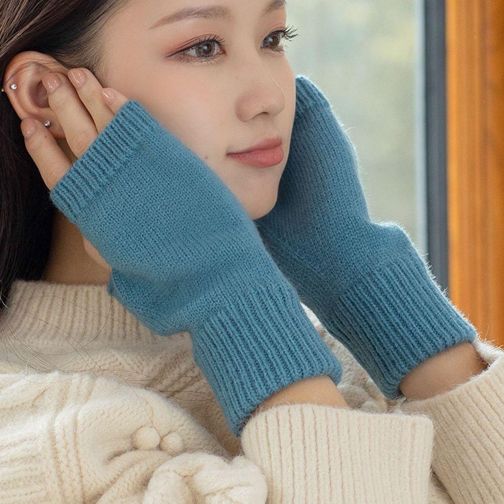 JARRED Găng Tay Len Hở Ngón Màu Sắc Đơn Giản Cho Nam