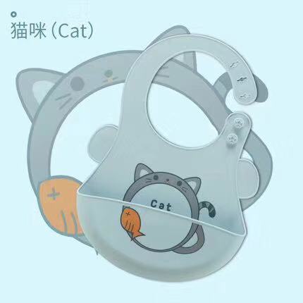 Yếm silicon có thể điều chỉnh thích hợp cho bé chủ đề hoạt hình không thấm nước và chống vết bẩn