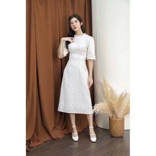 Đầm dạ tweed dáng dài