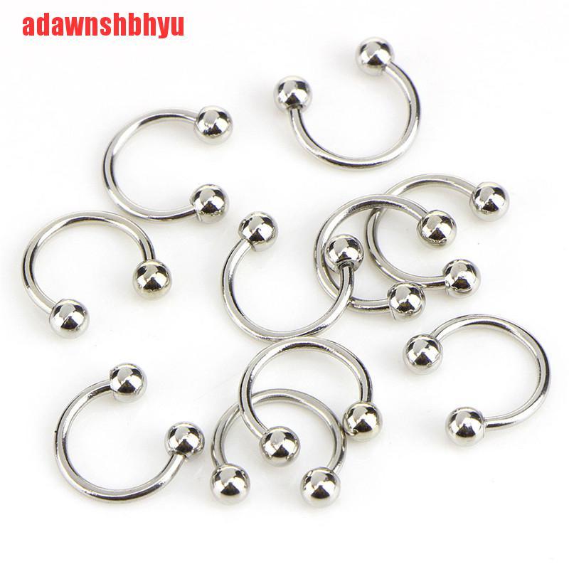Set 10 Khuyên Mũi / Môi / Tai / Mũi Bằng Thép Không Gỉ Chất Lượng Cao