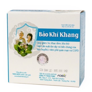 Bảo khi khang hộp 120 viên - giảm tái phát hen suyễn, viêm phế quản mạn, COPD