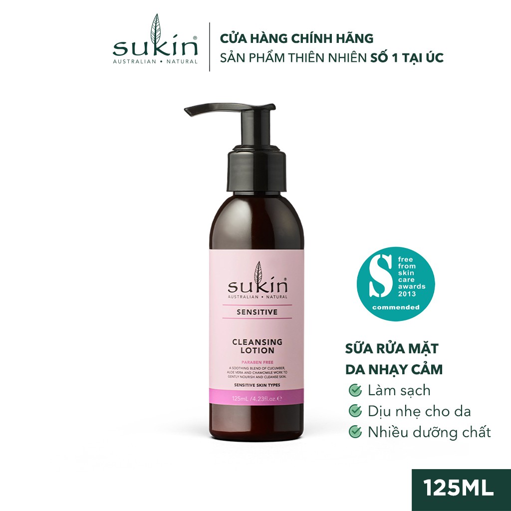 Sữa Rửa Mặt Dành Cho Da Nhạy Cảm Dạng Lotion Sukin Sensitive Cleansing Lotion 125ml | BigBuy360 - bigbuy360.vn