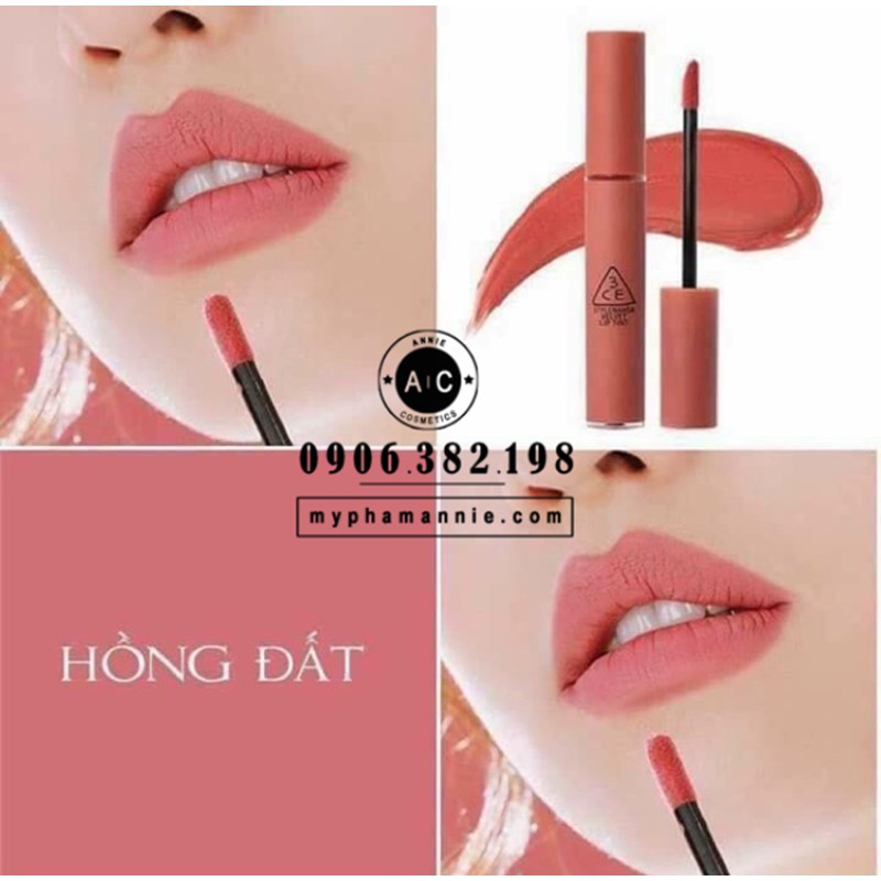 Son Kem Lì 3CE VelVet Lip Tint – Near and Dear (Hồng đất)