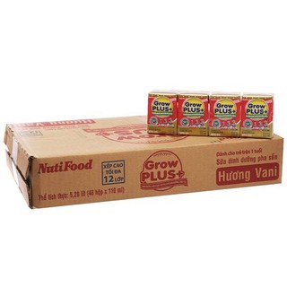 Thùng 48 hộp sữa hộp pha sẵn nutifood grow plus đỏ 110ml