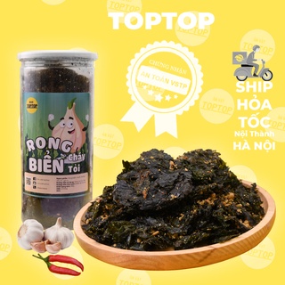 Rong biển cháy tỏi TOPTOP 200g, thơm giòn, sấy khô, ăn liền, ăn vặt ngon giá rẻ - Ăn vặt TOPTOP