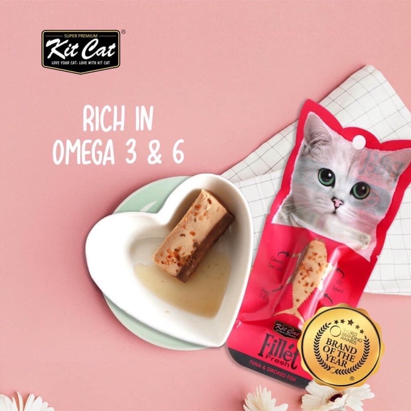 Fillét Fresh Kit Cat - Thức ăn từ phi lê cá ngừ và phi lê gà dành cho mèo, thức ăn cho mèo - Kitty Pet Shop BMT