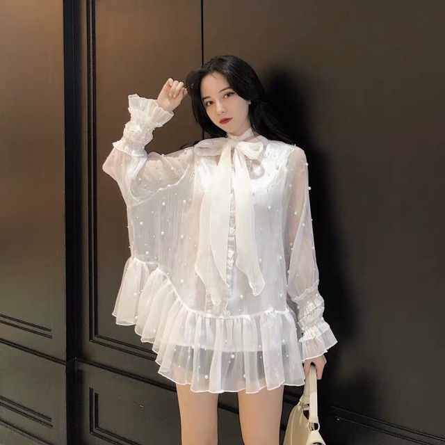 Váy Voan Nhũ kim tuyến Style Hàn cực chất