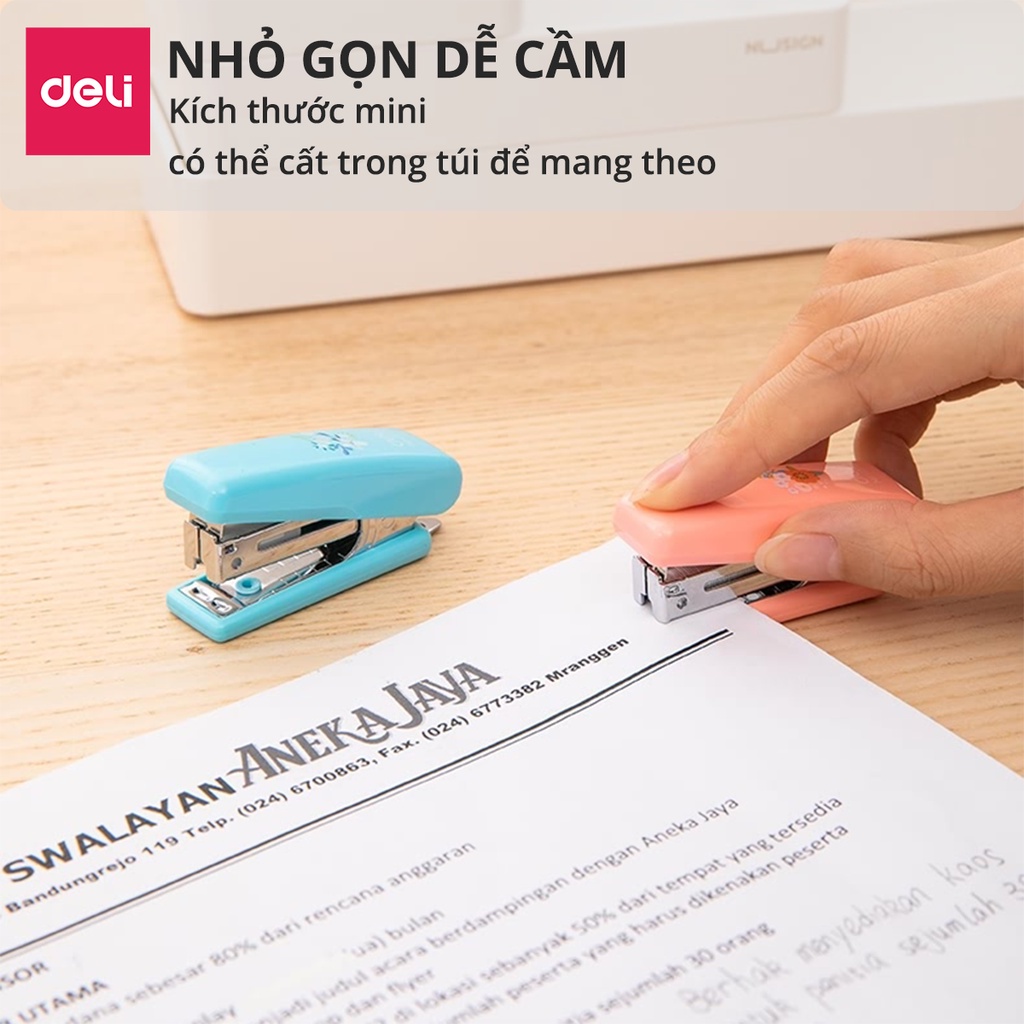 Dập ghim bấm kim số 10 kèm hộp kim Deli - 0254