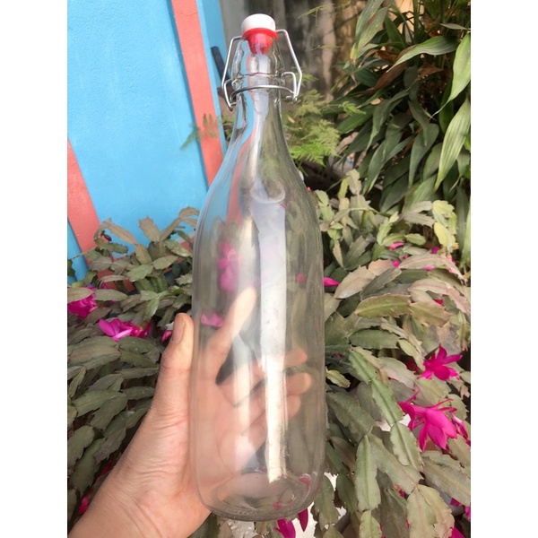💐Chai thuỷ tinh dáng tròn có nắp gài 500ml- 1000ml 💐- Lên men F2 Kombucha, làm nước có gas