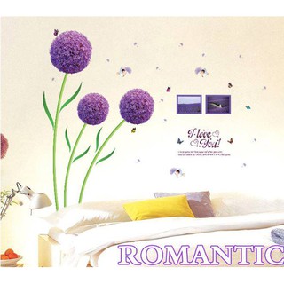 Decal dán tường hoa cẩm tú cầu tím