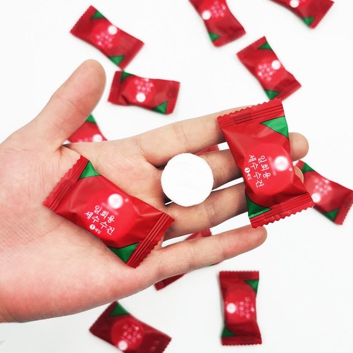 Khăn Giấy Nén Dạng Viên Kẹo Nhỏ Gọn Tiện Dụng