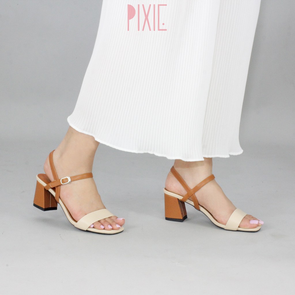 Giày Sandal Cao Gót 6cm Đế Vuông Mix Nhiều Màu Pixie X467