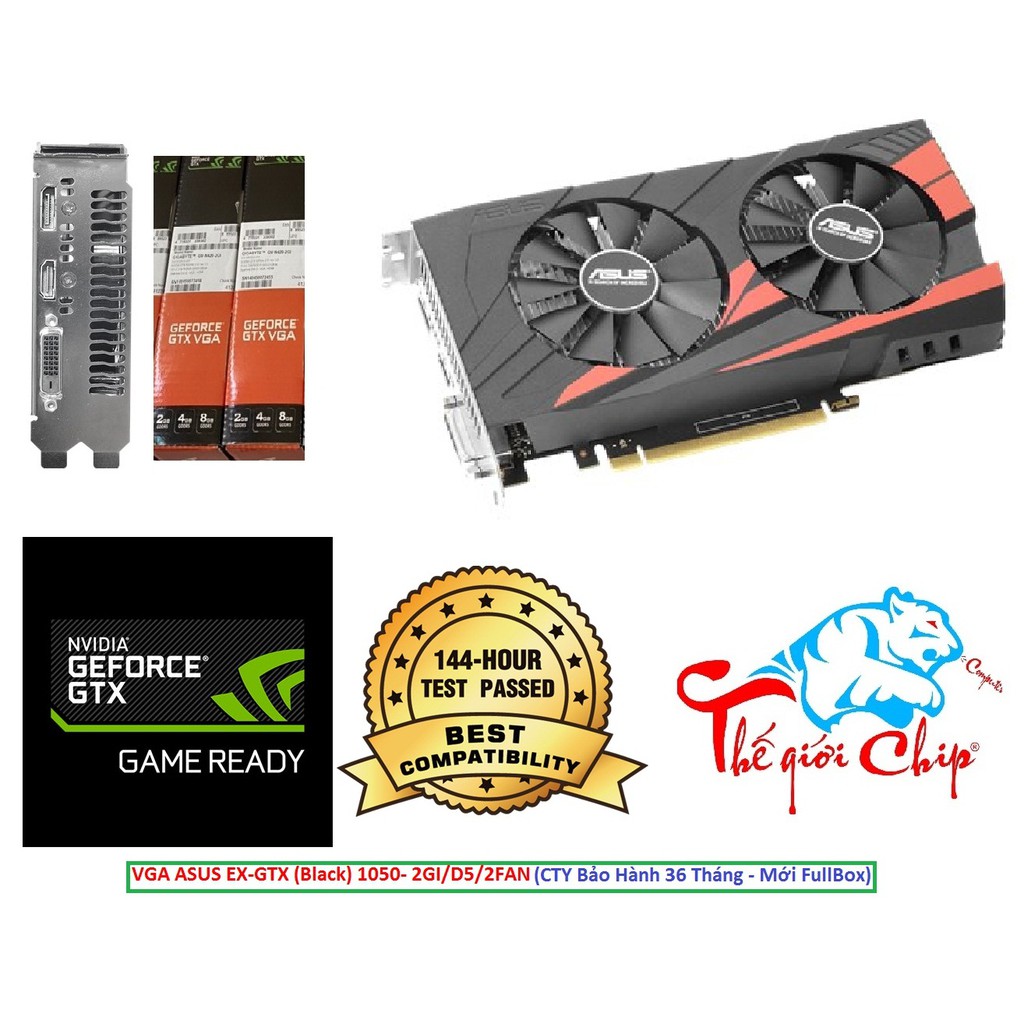 VGA (Cạc màn hình) ASUS EX-GTX (Black) 1050- 2GI/D5/2FAN (CTY Box-3 Năm)