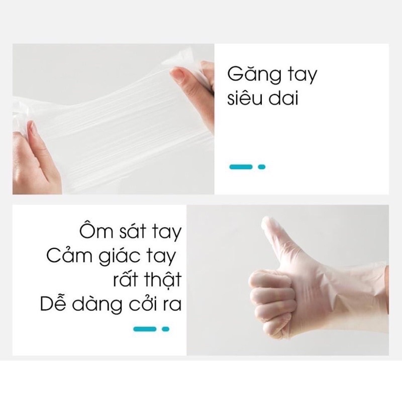 Hộp 100 c găng tay Victoria Bay găng tay cao su siêu dai