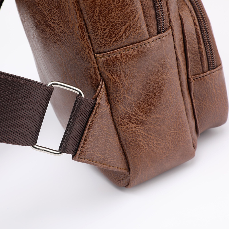 Túi đeo chéo nam phong cách Hàn Quốc Da PU Cao Cấp có tích hợp cổng sạc USB có nhiều ngăn nhỏ đựng đồ tiện lợi. | BigBuy360 - bigbuy360.vn