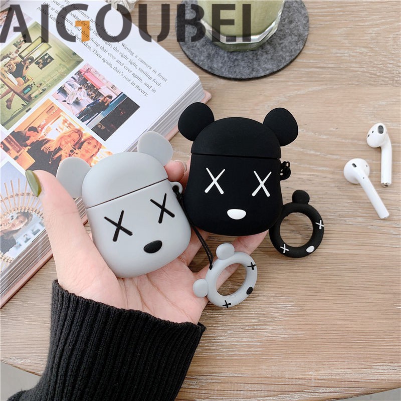 Cartoon silicone protective cover for Airpods I12 earphone charging case