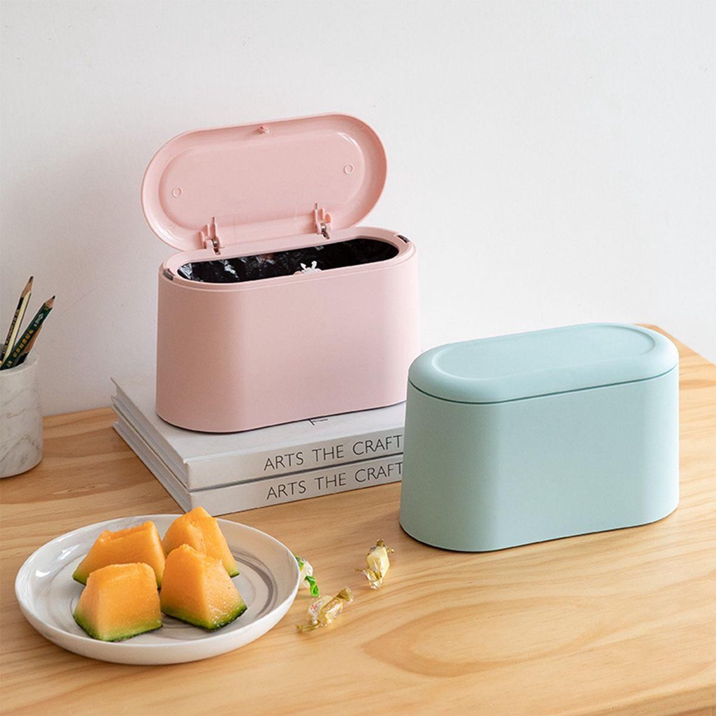 Thùng Rác Nhựa Mini Để Bàn Tiện Dụng Cho Văn Phòng / Phòng Khách