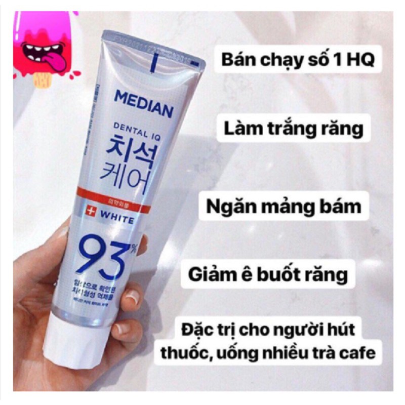 [HSD 10/2023] Kem đánh răng Median Dental 93% giúp trắng răng, giảm ố răng và hôi miệng 120g