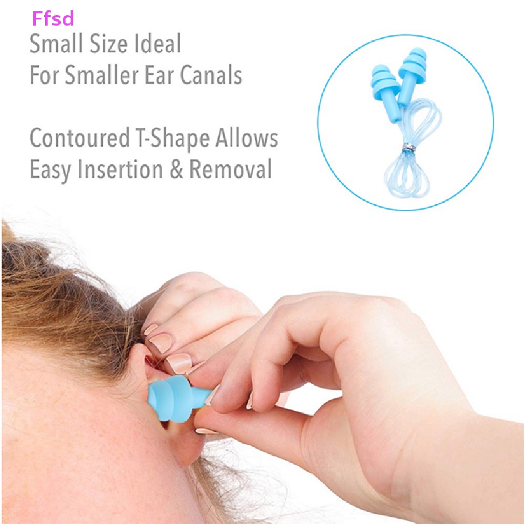 {Ffsd} Nút Bịt Tai Bằng Silicon Chống Ồn Có Thể Tái Sử Dụng Bảo Vệ Tai * Bán