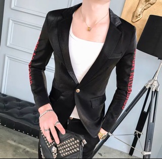 Bộ vest nam vải phi bóng