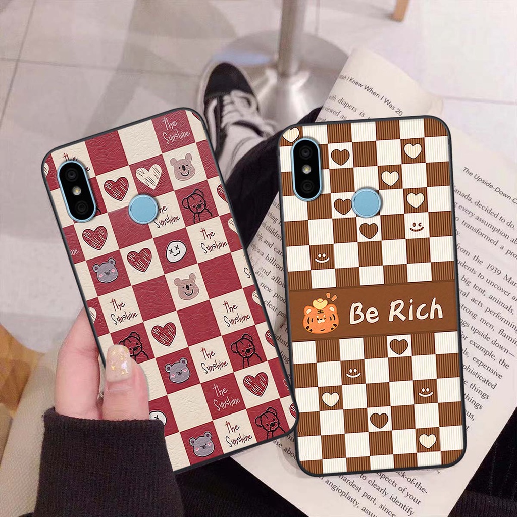 Ốp Xiaomi Redmi 6 Pro / Mi A2 Lite gấu Bear rick caro vuông thời trang siêu đẹp
