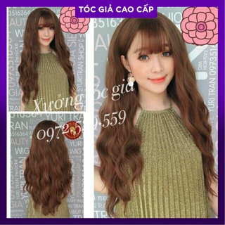 Tóc giả cao cấp xù sóng dáng dài hình thật