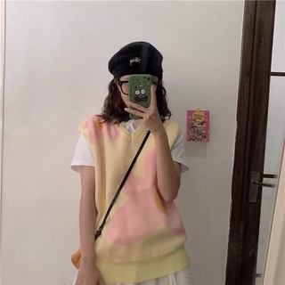 Áo gile len ulzzang phối màu (order)