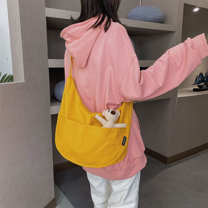 Túi Xách Canvas Cỡ Lớn Màu Sắc Đơn Giản Thời Trang Cho Nữ