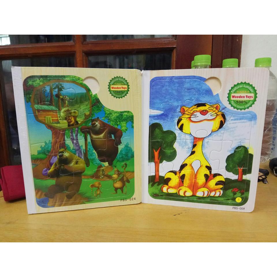 BỘ SÁCH 6 TRANH GHÉP GỖ 3-4 MẢNH GHÉP CHO BÉ