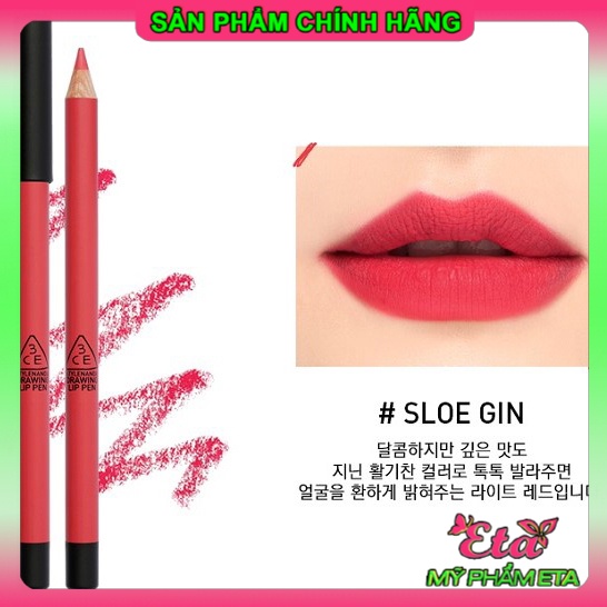 Son bút chì 3CE DRAWING LIP PEN dễ tán và tô viền môi