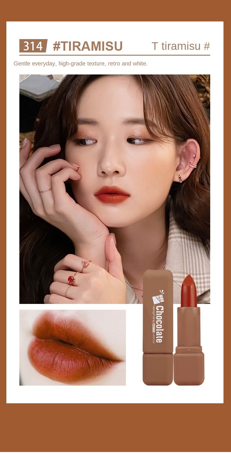 HENGFANG Chocolate Matte Moisturizing Lipstick | BigBuy360 - bigbuy360.vn