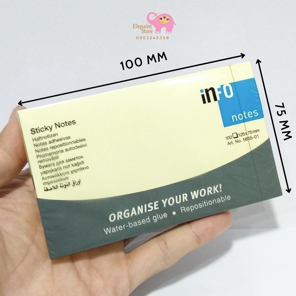 Giấy nhớ size 100x75mm INFO NOTES hàng Đức