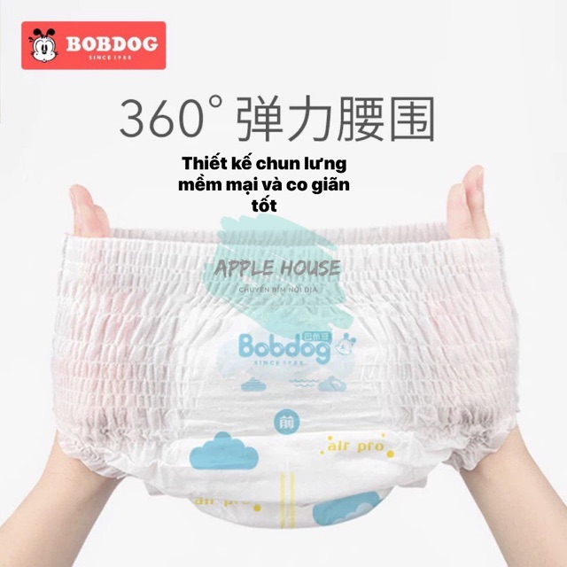 [1 THÙNG] Tã dán/Tã quần Bobdog Airpro size M62-L58-XL54-XXL50 miếng siêu mỏng và mềm mại